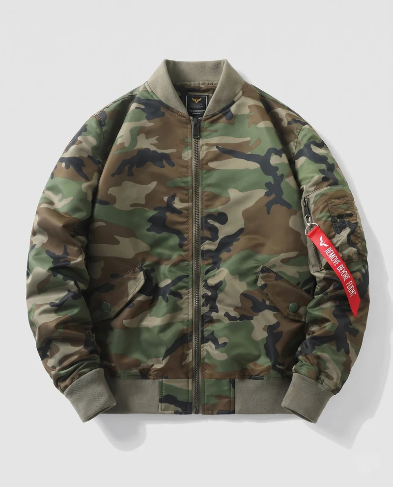 Herren Camouflage Bomberjacke mit praktischen Taschen Nord Taschen