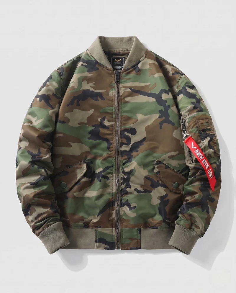 Herren Camouflage Bomberjacke mit praktischen Taschen Nord Taschen