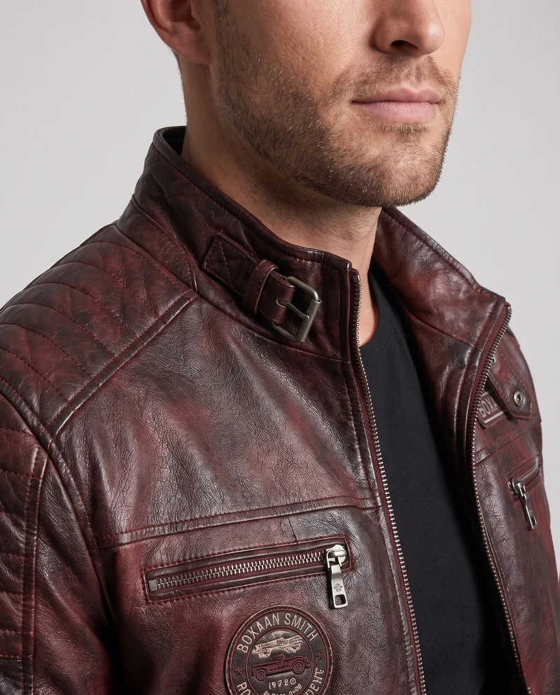 Herren Noble Kunstlederjacke mit gesteppten Details Nord Taschen