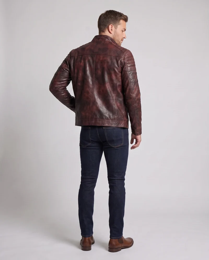 Herren Noble Kunstlederjacke mit gesteppten Details Nord Taschen
