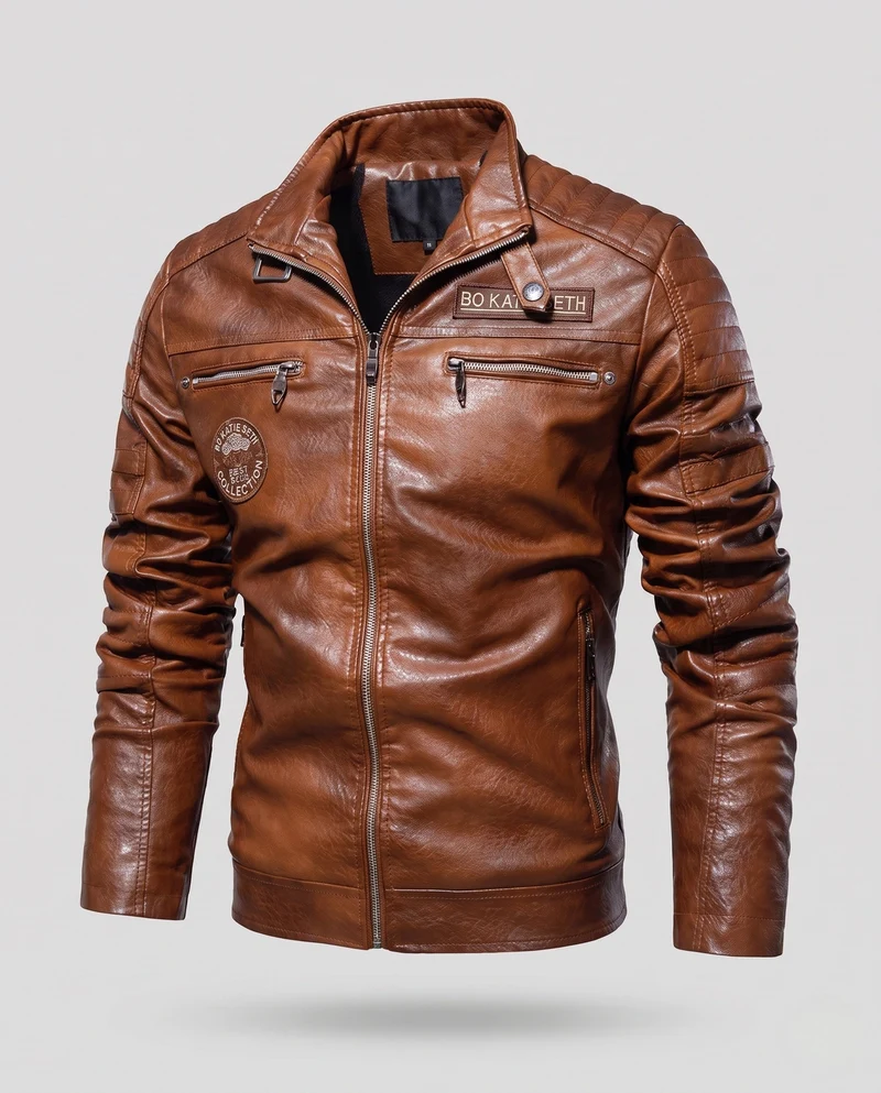 Herren Noble Kunstlederjacke mit gesteppten Details Nord Taschen