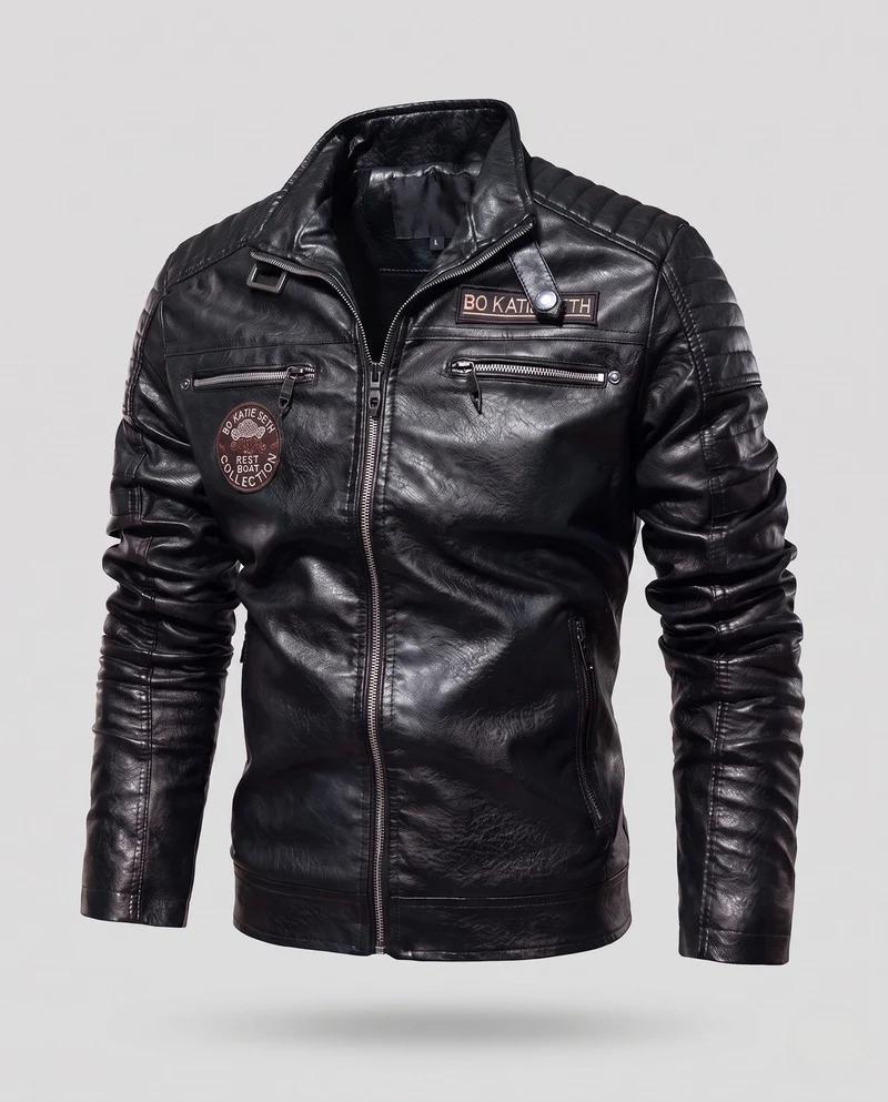 Herren Noble Kunstlederjacke mit gesteppten Details Nord Taschen