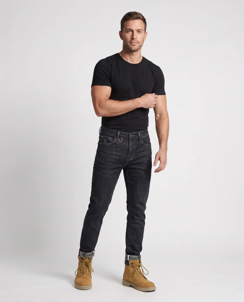 Herren elegante Slim Fit Jeans Nord Taschen
