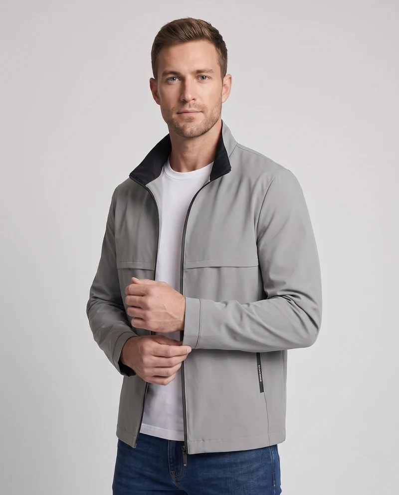 Elegante Übergangsjacke für Herren mit gestepptem Futter Nord Taschen