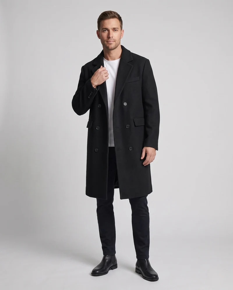 Herren eleganter Wollmantel Nord Taschen
