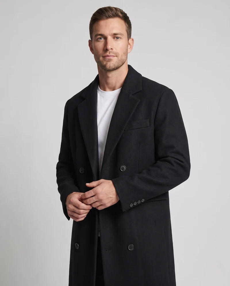 Herren eleganter Wollmantel Nord Taschen
