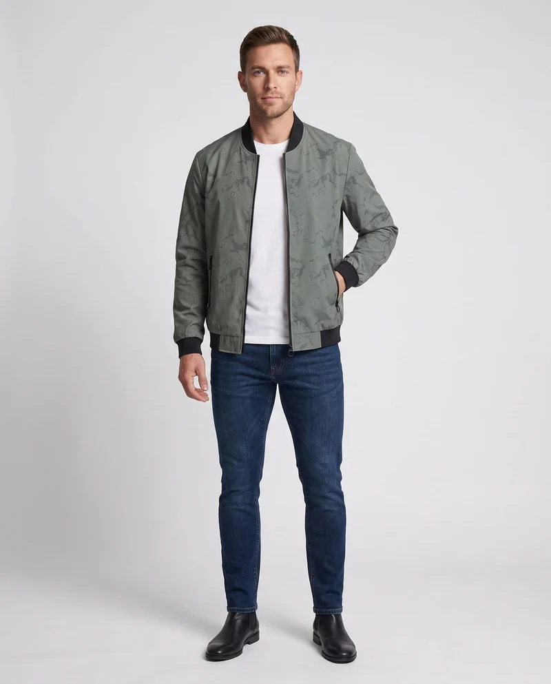 Herren Casual Bomberjacke Nord Taschen