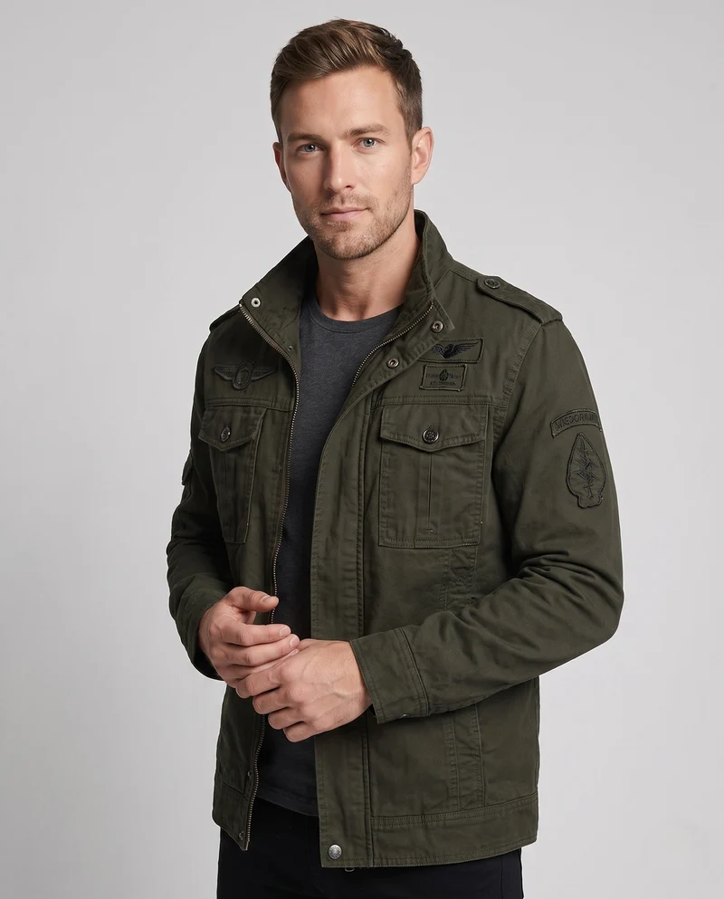Herren Freizeitjacke im Militärstil Nord Taschen