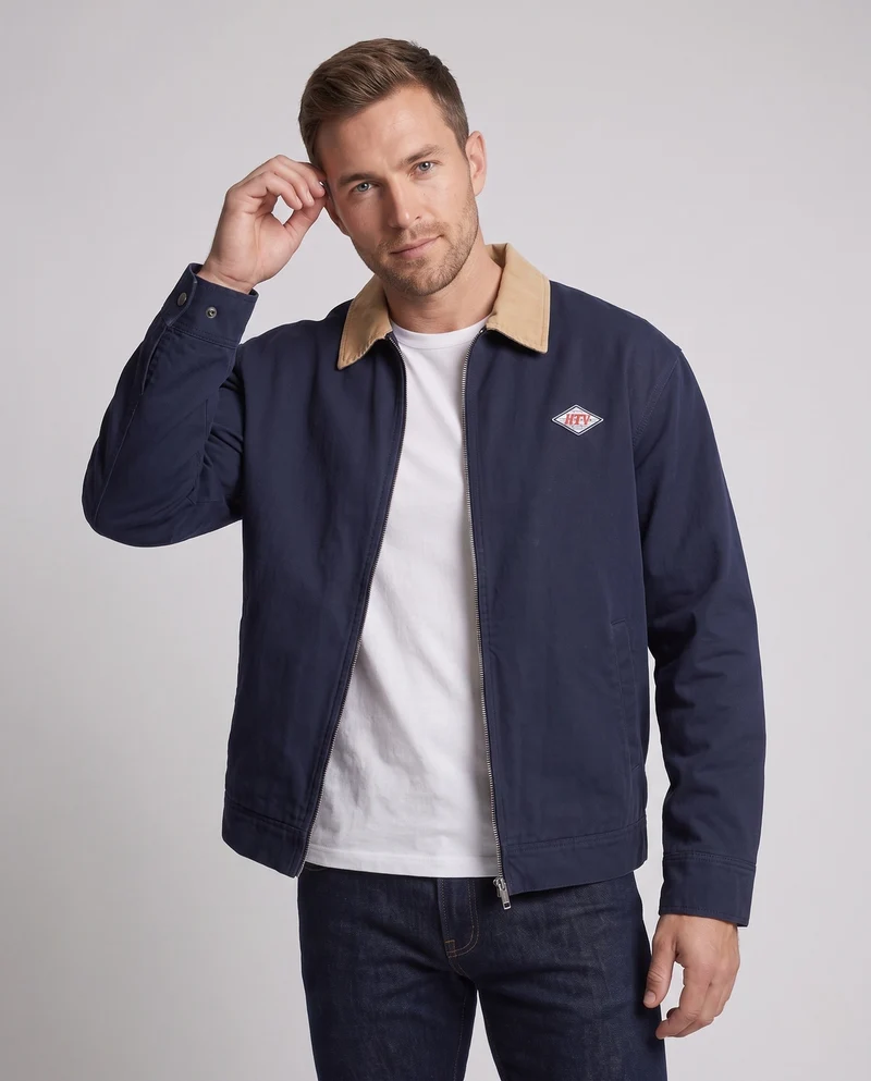 Herren Freizeitjacke mit kontrastierendem Kragen Nord Taschen
