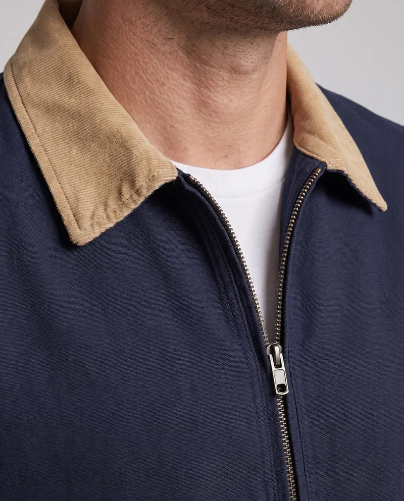Herren Freizeitjacke mit kontrastierendem Kragen Nord Taschen