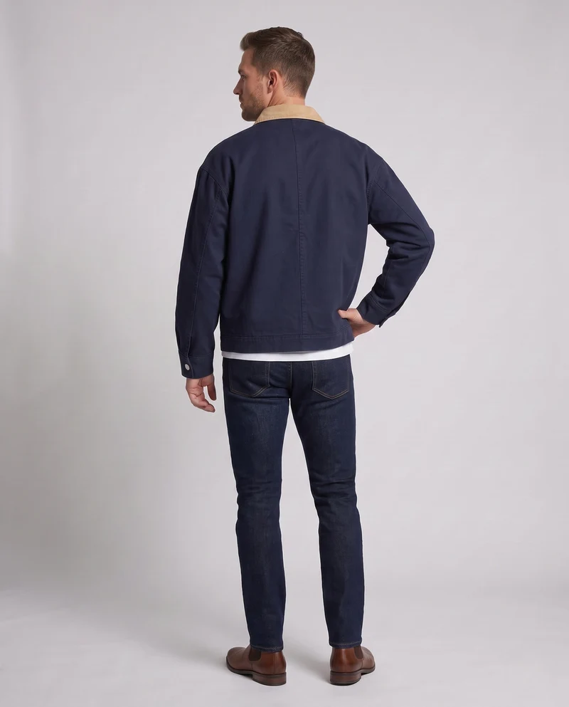 Herren Freizeitjacke mit kontrastierendem Kragen Nord Taschen