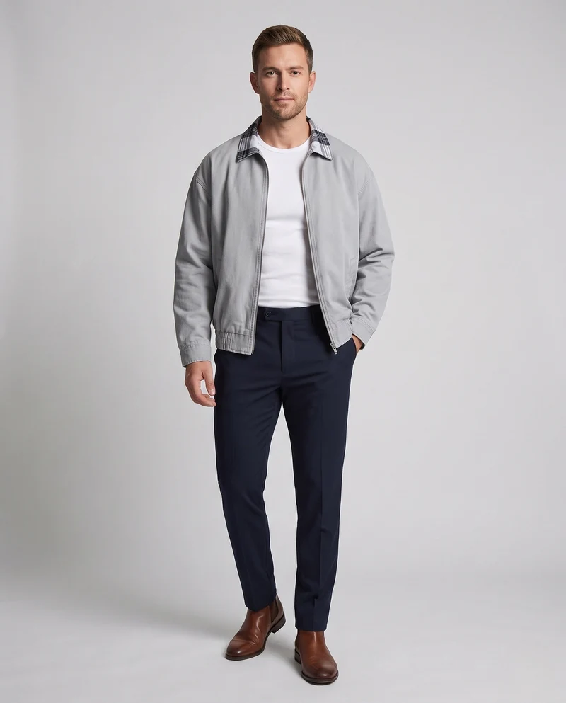 Herren Freizeitjacke mit entspanntem Karottenkragen Nord Taschen