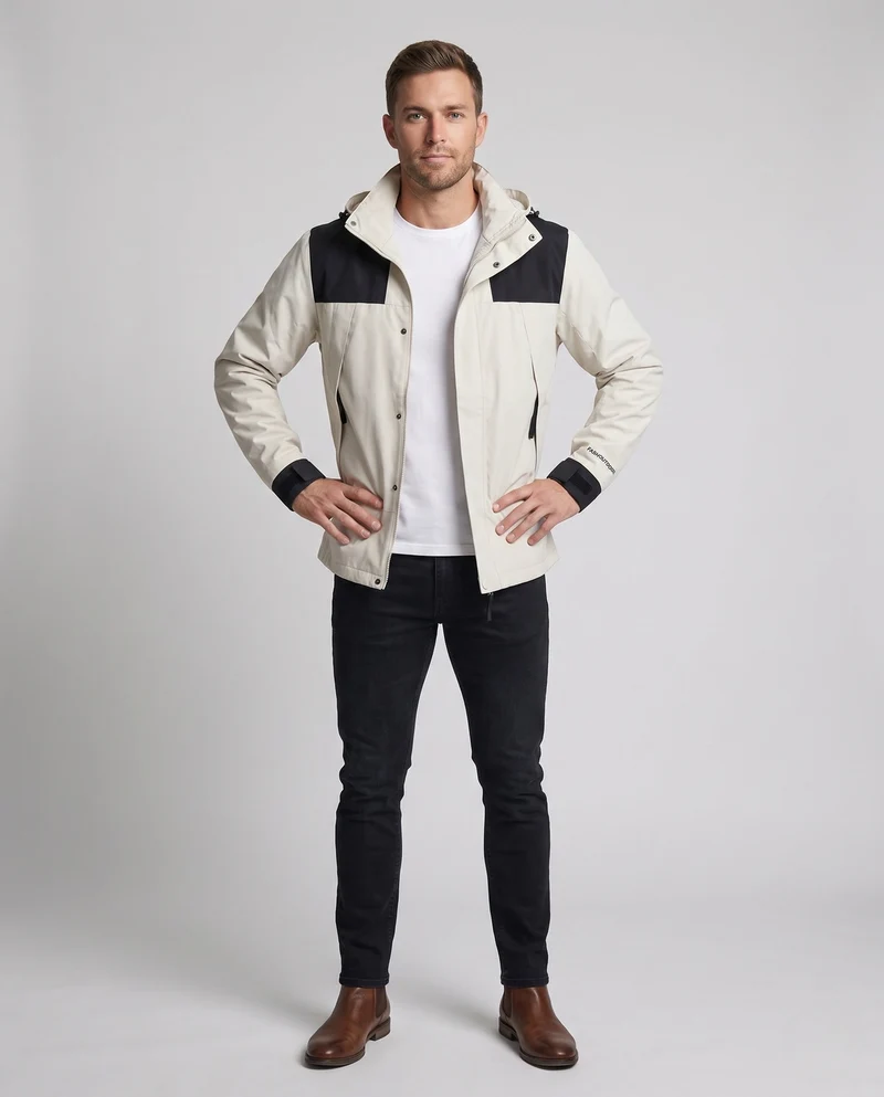Herren Freizeitjacke mit verstellbarem Kapuze Nord Taschen