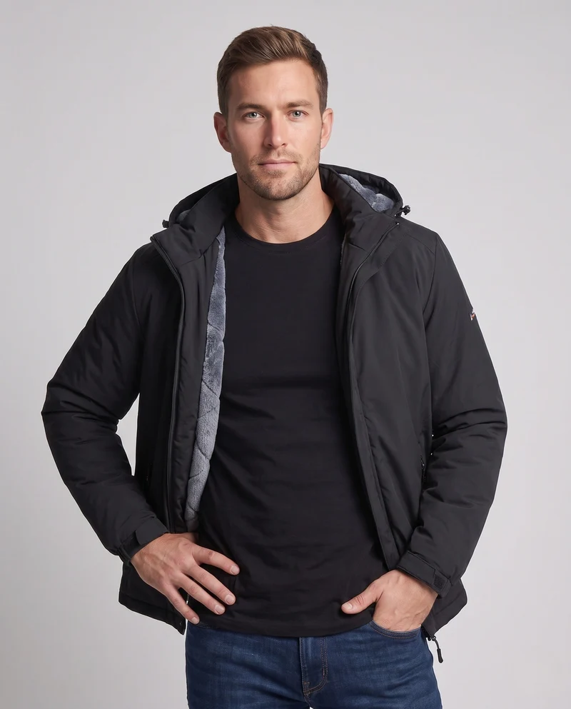 Herren Funktions Outdoorjacke mit Kapuze Nord Taschen