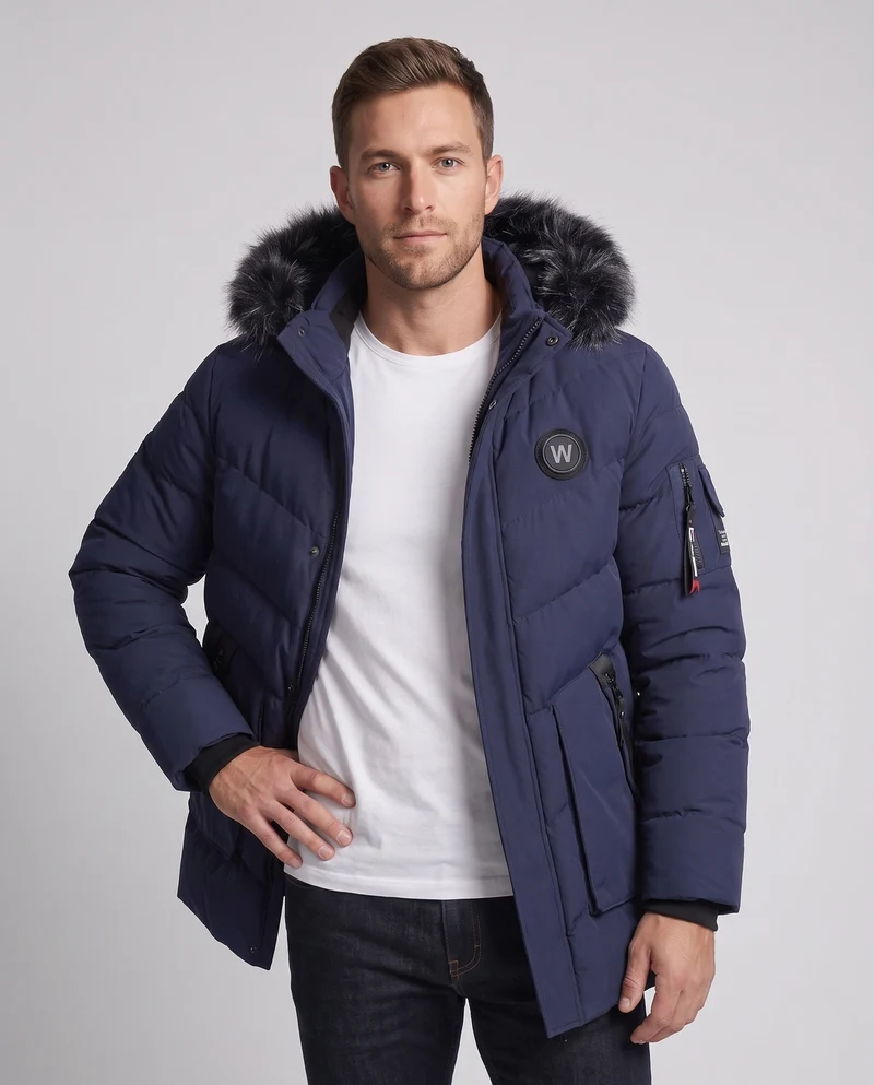 Herren Funktionsparka mit abnehmbarem Kunstfellkragen Nord Taschen