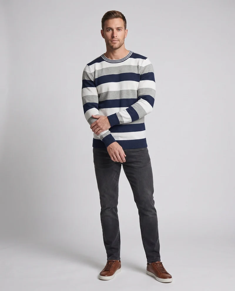 Herren gestreifter Pullover Nord Taschen