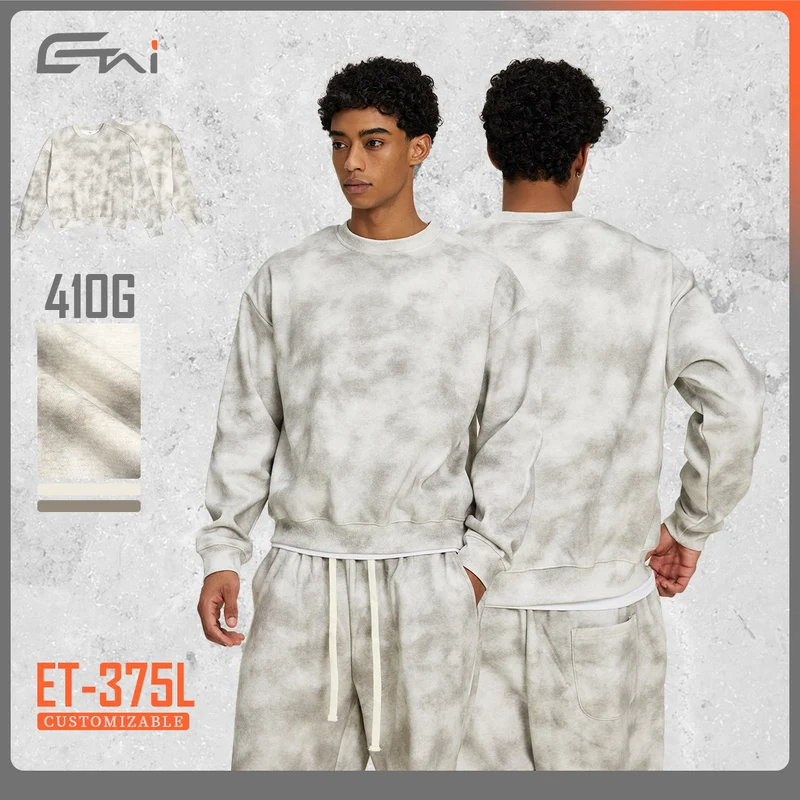 Unisex Oversize-Sweatshirt mit verwaschener Nebeloptik und Rundhalsausschnitt Nord Taschen
