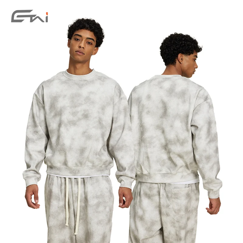 Unisex Oversize-Sweatshirt mit verwaschener Nebeloptik und Rundhalsausschnitt Nord Taschen