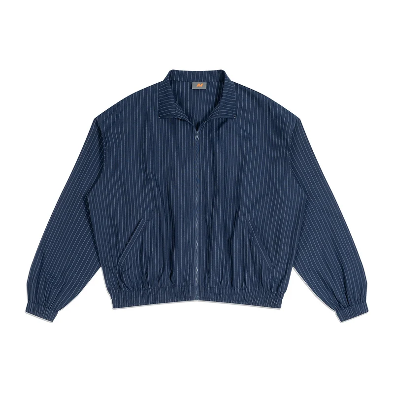 Unisex Oversize-Reißverschlussjacke aus geripptem Baumwollmix mit Stehkragen und elastischem Saum Nord Taschen