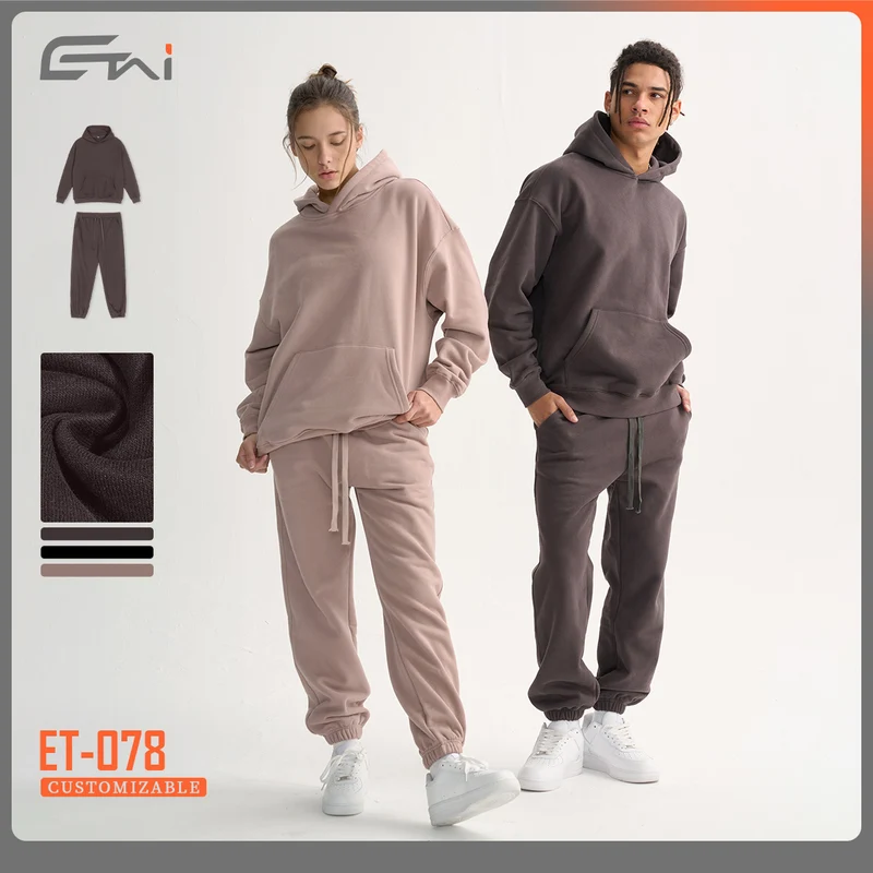Unisex Oversize Baumwoll-Hoodie mit tiefer Schulterlinie und Kängurutasche Nord Taschen