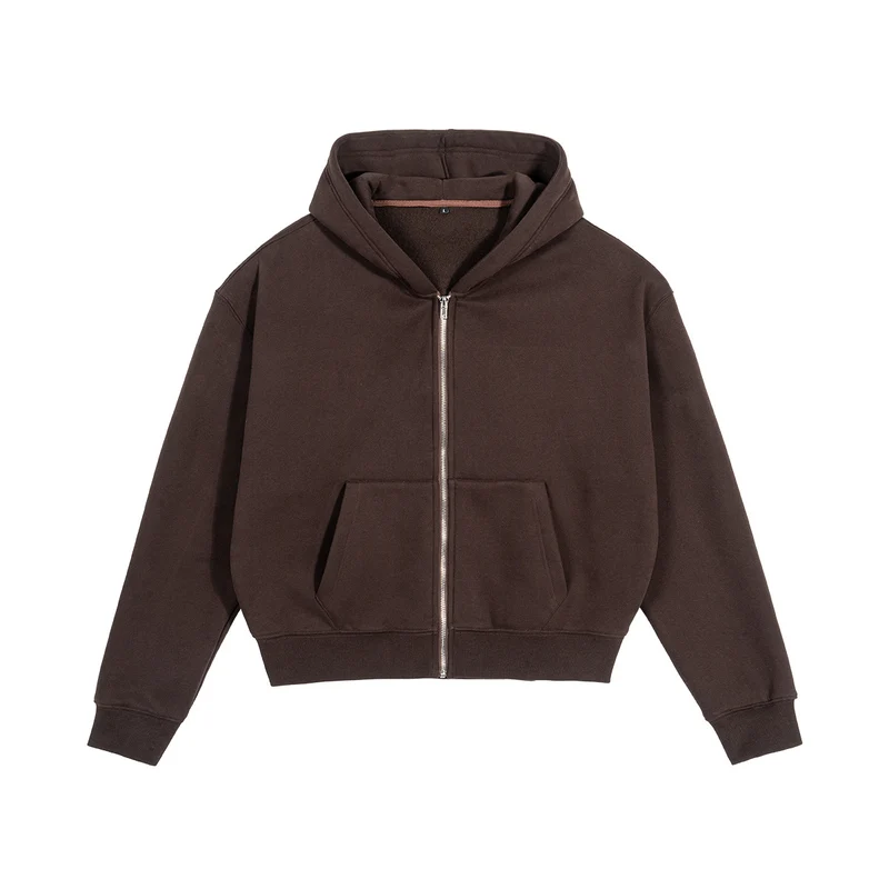 Unisex Kurz geschnittener Kapuzenpullover mit durchgehendem Reißverschluss Nord Taschen