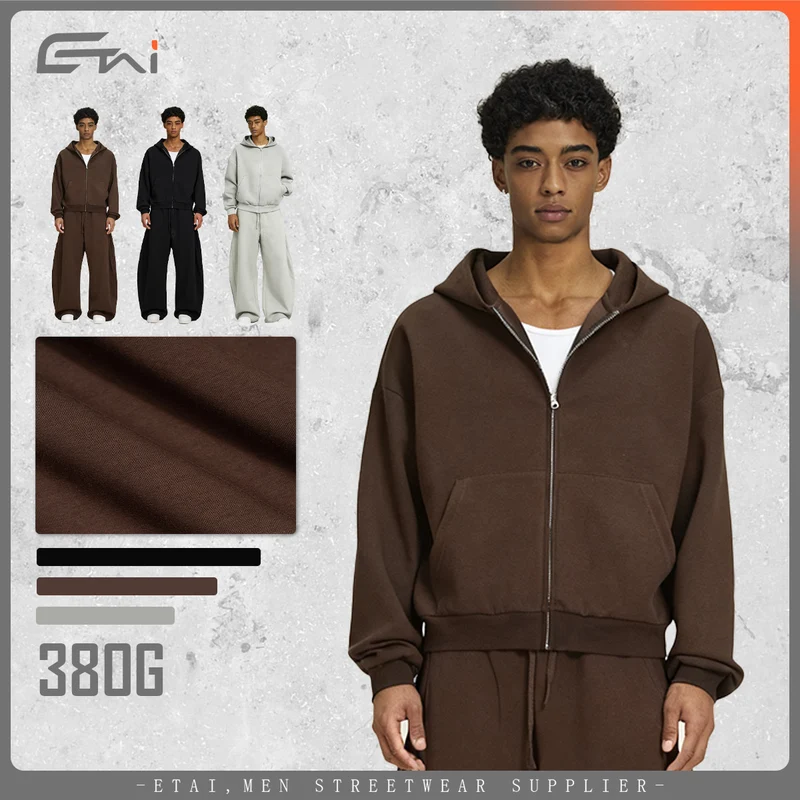 Unisex Boxy-Kapuzenjacke im Cropped-Schnitt mit elastischem Saum Nord Taschen