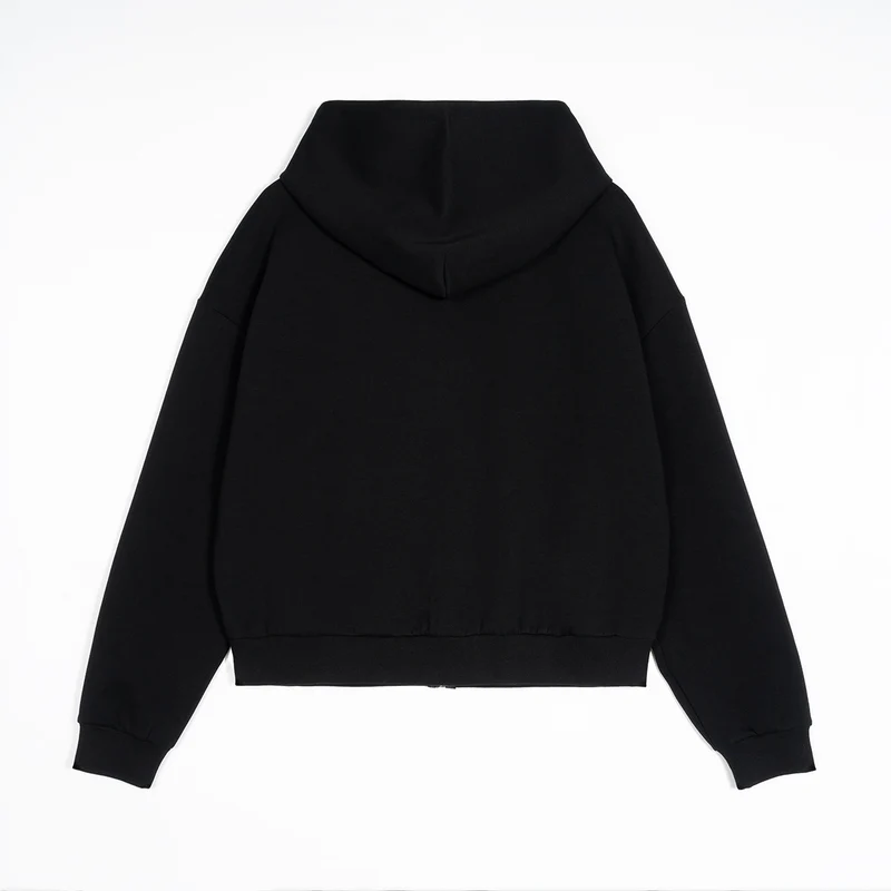 Unisex Boxy-Kapuzenjacke im Cropped-Schnitt mit elastischem Saum Nord Taschen