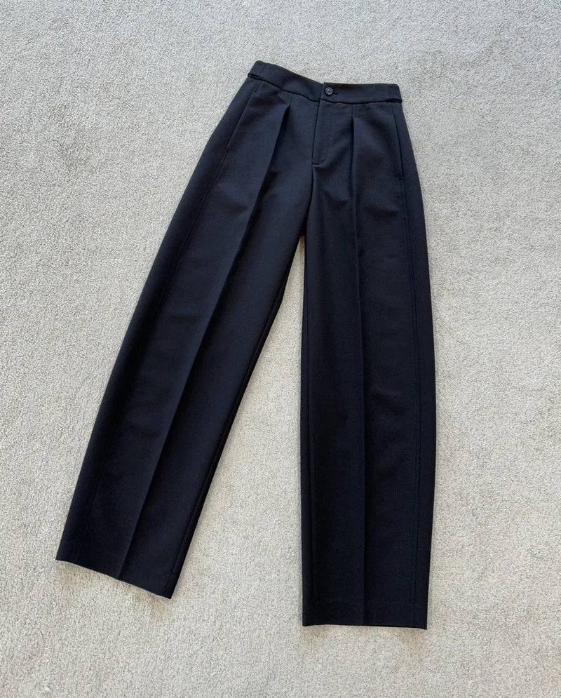 Damen Elegante weite Stoffhose mit Falten Nord Taschen