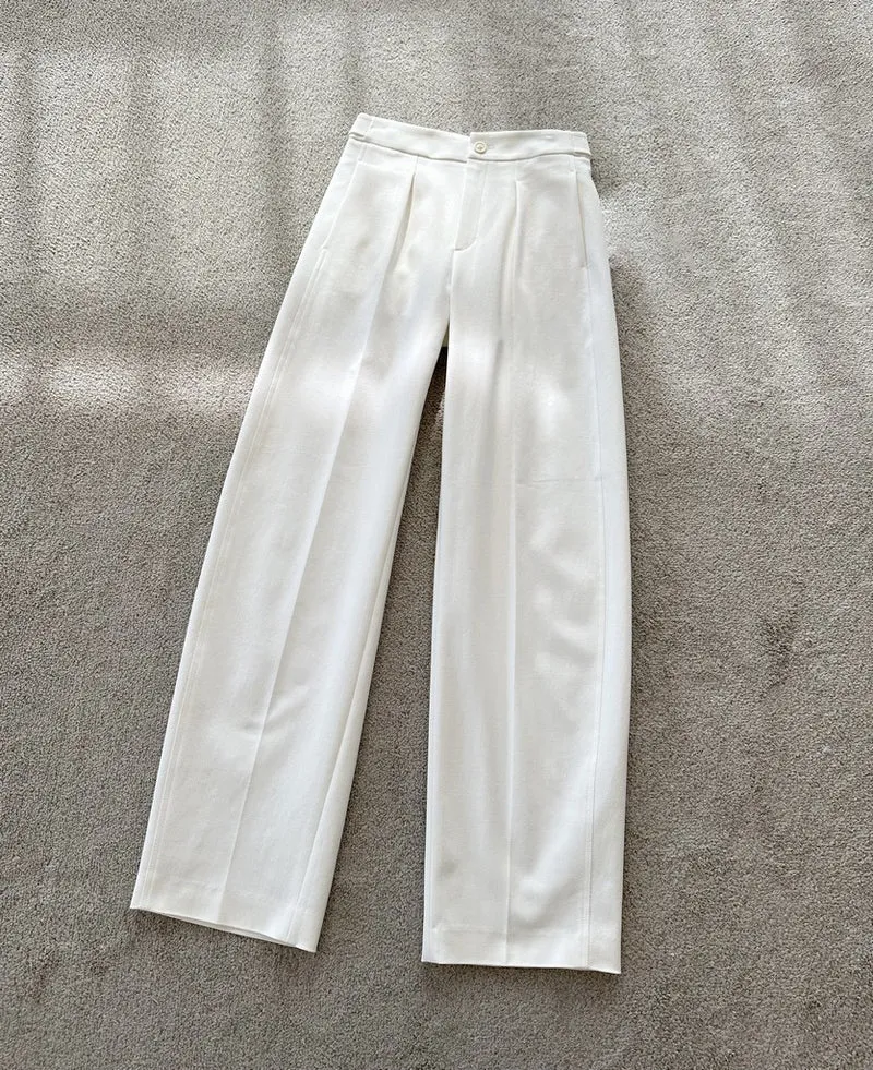 Damen Elegante weite Stoffhose mit Falten Nord Taschen