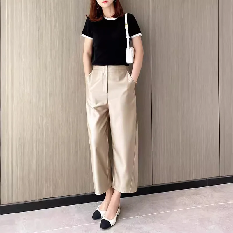 Damen Elegante weite Stoffhose Nord Taschen