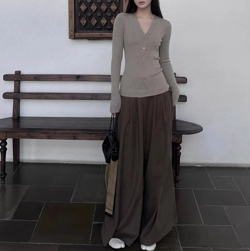 Damen Elegante weite Hochbundhose Nord Taschen