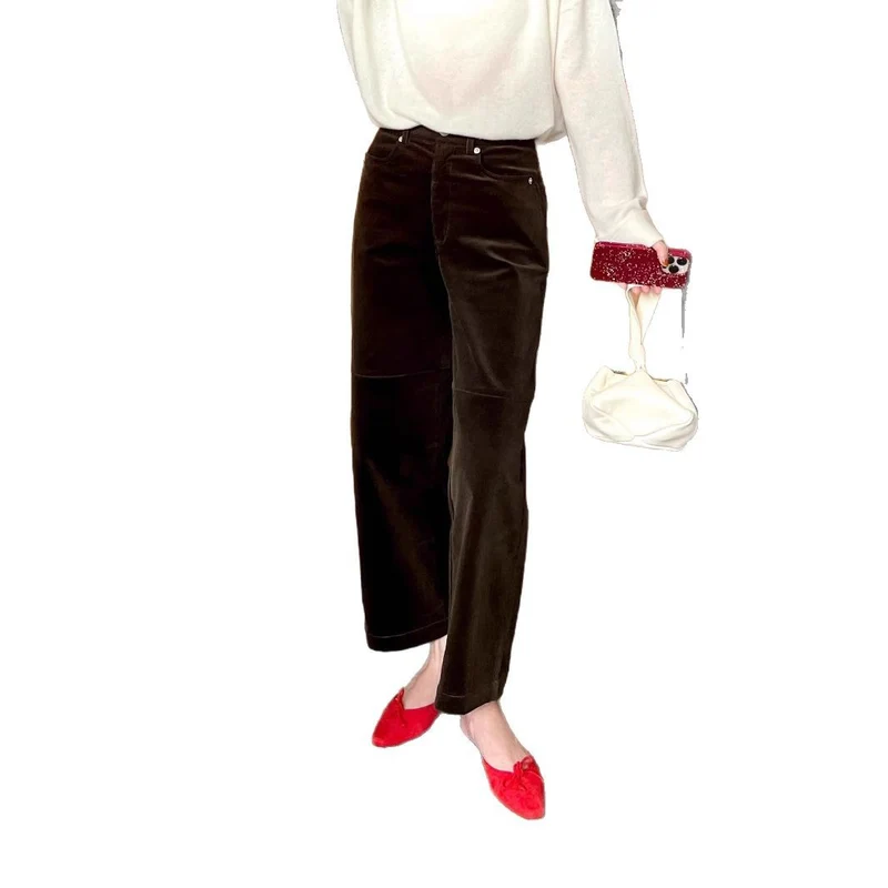 Damen Elegante weite Cordhose Nord Taschen