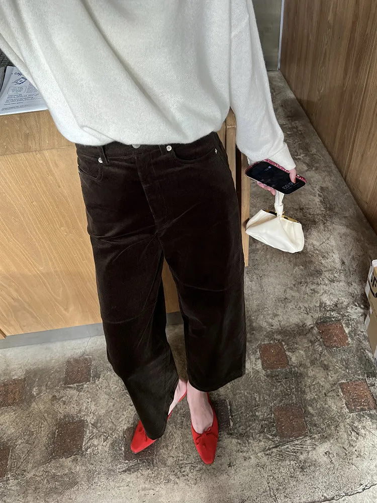 Damen Elegante weite Cordhose Nord Taschen