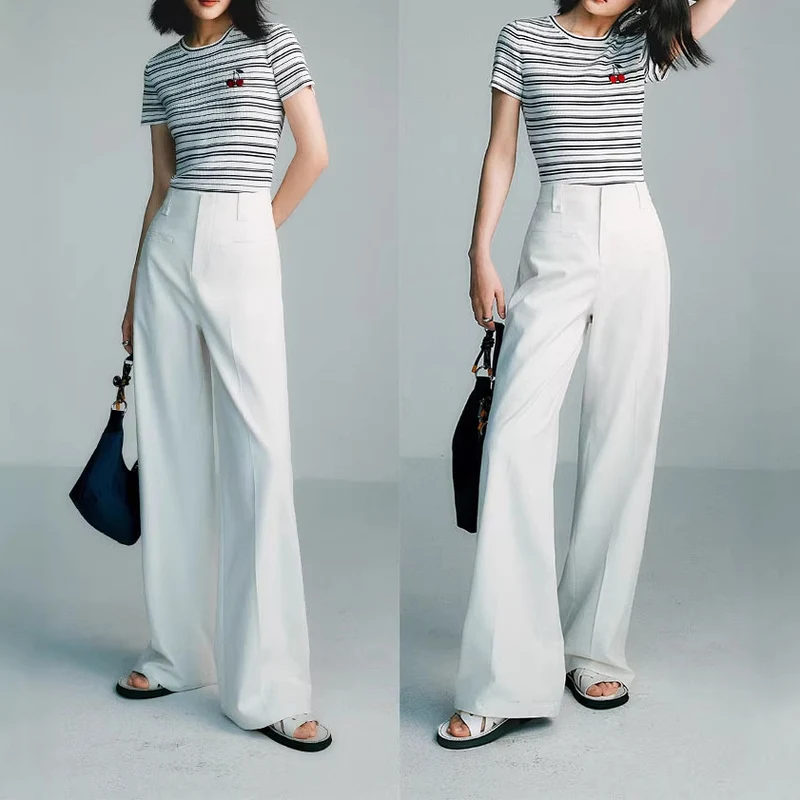 Damen Elegante und weite Hochbahn-Hose Nord Taschen
