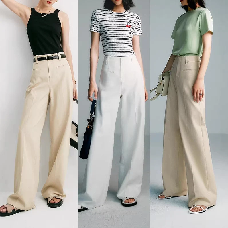 Damen Elegante und weite Hochbahn-Hose Nord Taschen
