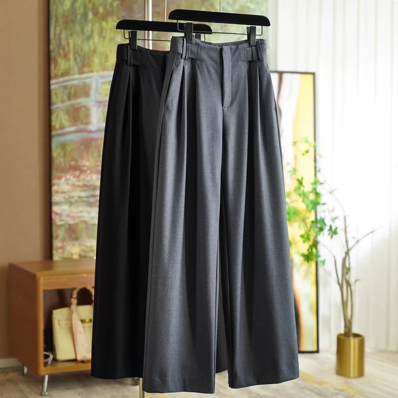 Damen Elegante und weit geschnittene Hochtaillierte Anzughose Nord Taschen