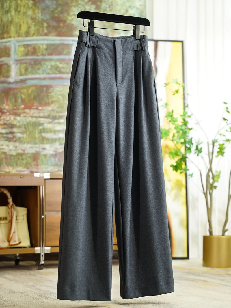 Damen Elegante und weit geschnittene Hochtaillierte Anzughose Nord Taschen
