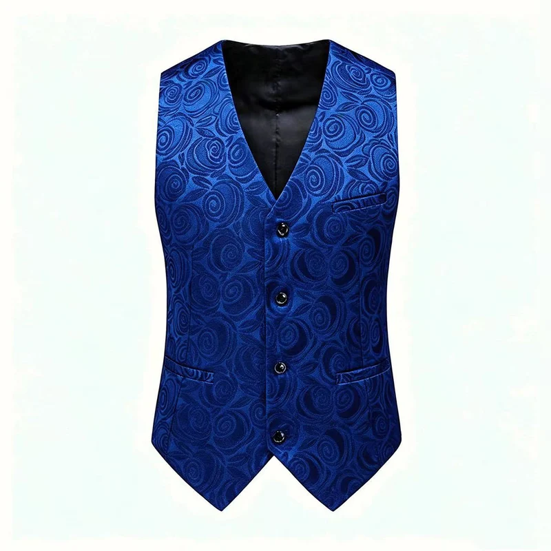 Herren Jacquardweste mit ornamentaler Struktur, spitz zulaufendem Saum und satinierter Rückseite Nord Taschen