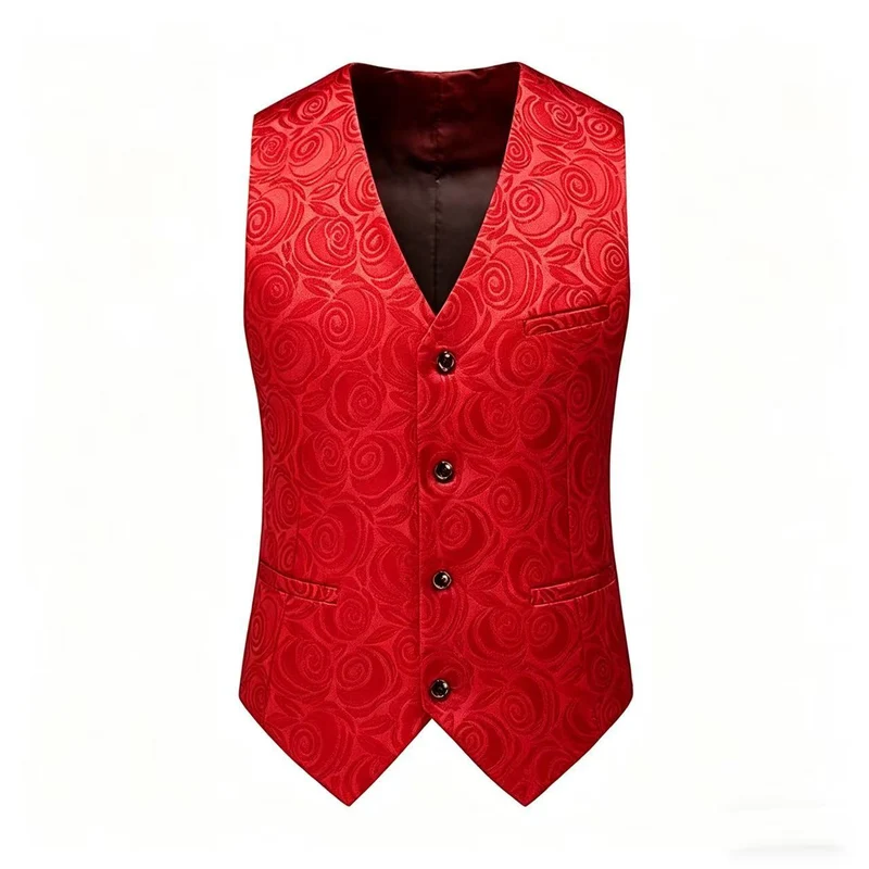 Herren Jacquardweste mit ornamentaler Struktur, spitz zulaufendem Saum und satinierter Rückseite Nord Taschen