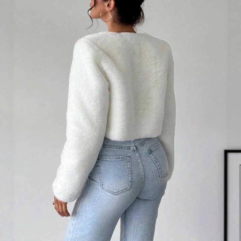 Damen Kuschelige Fleecejacke mit modischem Schnitt