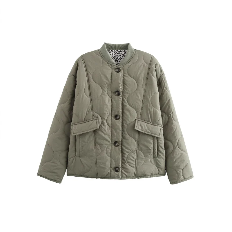 Damen 1700+ gestepptes Cropped‑Blousonjacke im Boxy‑Cut mit Rundhals, Knopfleiste und Pattentaschen Nord Taschen