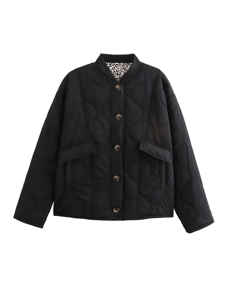 Damen 1700+ gestepptes Cropped‑Blousonjacke im Boxy‑Cut mit Rundhals, Knopfleiste und Pattentaschen Nord Taschen