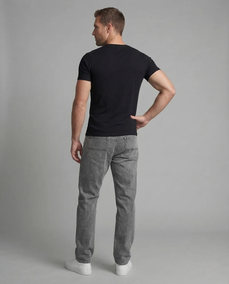 Herren Vintage Jeans Weit mit Tiefem Schritt