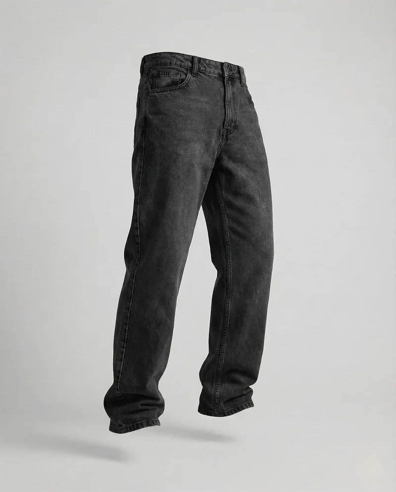 Herren Vintage Jeans Weit mit Tiefem Schritt