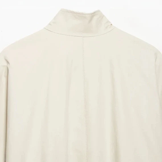 Damen Kurz geschnittene Wollmix-Jacke mit Stehkragen, Reißverschluss und Ballonärmeln Nord Taschen