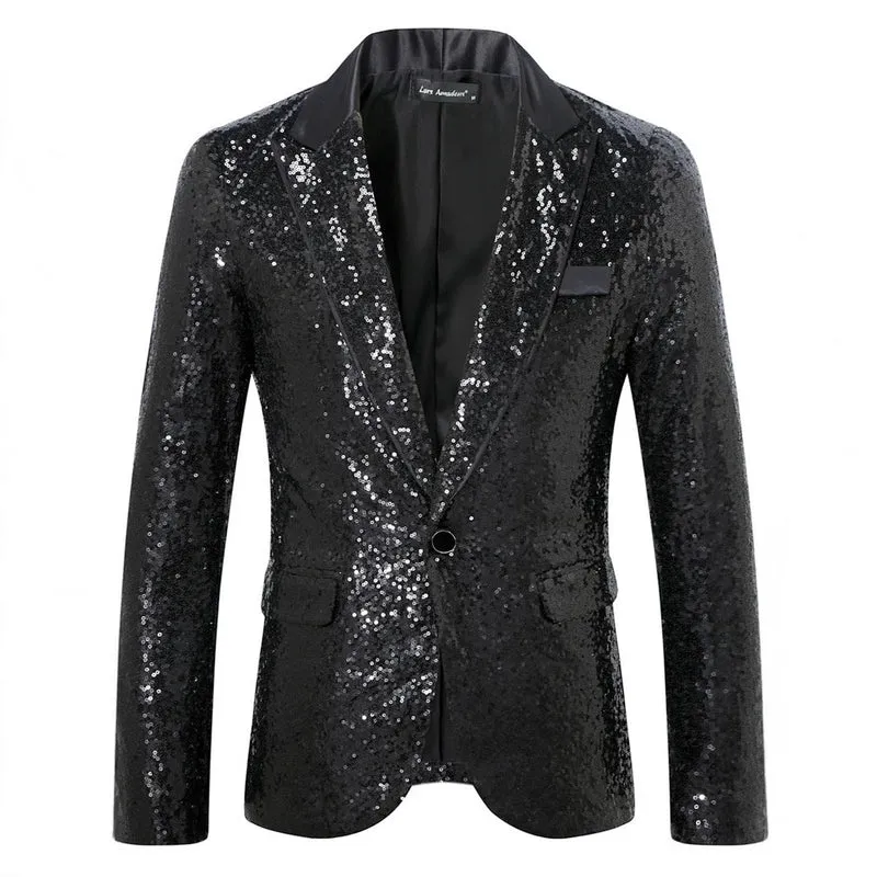 Herren Glamouröser Paillettenblazer