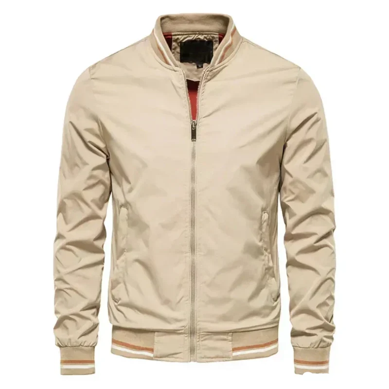 Herren Leichte Sommer Gestreifte Bomberjacke