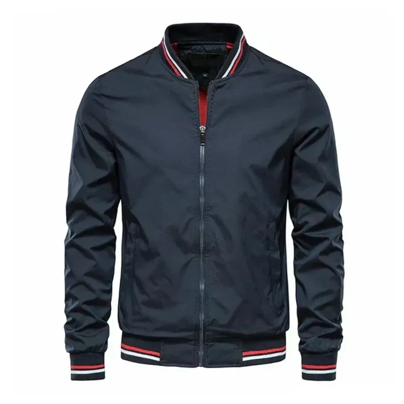 Herren Leichte Sommer Gestreifte Bomberjacke