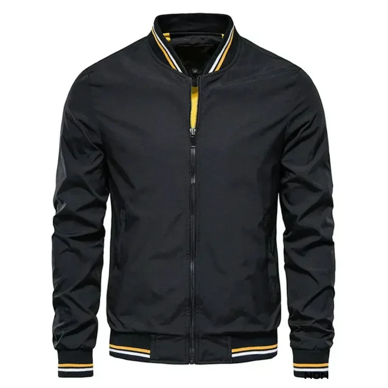 Herren Leichte Sommer Gestreifte Bomberjacke
