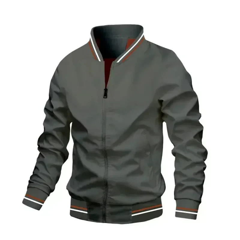 Herren Leichte Sommer Gestreifte Bomberjacke